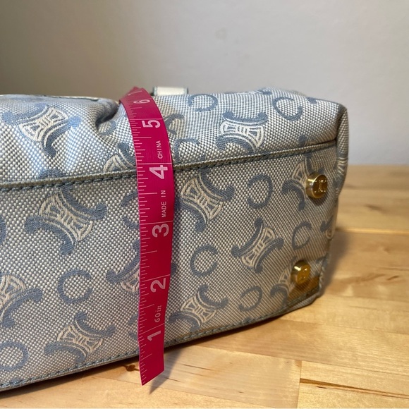 Celine Macadam Pattern Shoulder Bag  Vintage Blue CY 00/44 - Picture 15 of 16